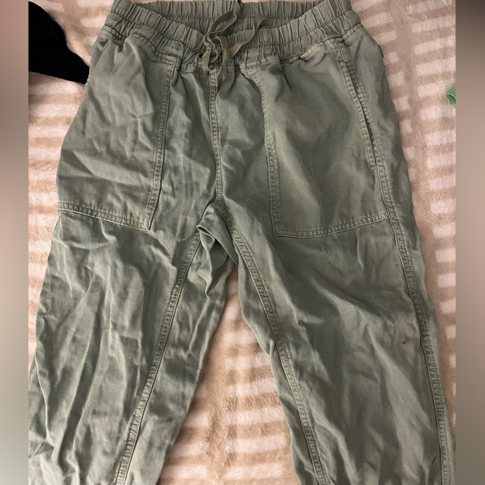 Zara Green Khaki Cargo Joggers - Small